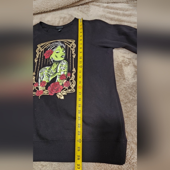 Torrid  Zombie Girl Fleece Sweatshirt - Black - Picture 3 of 5